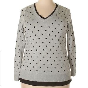 V-NECK POLKA DOT SWEATER